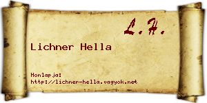 Lichner Hella névjegykártya